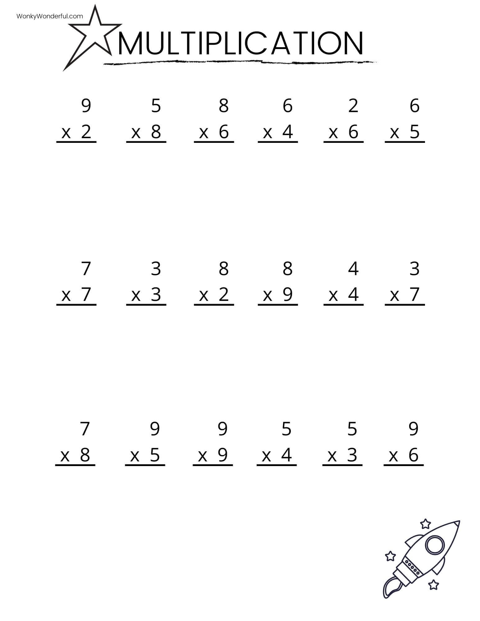 FREE PRINTABLE MULTIPLICATION WORKSHEETS WonkyWonderful Math Multiplication Worksheets 4th Grade