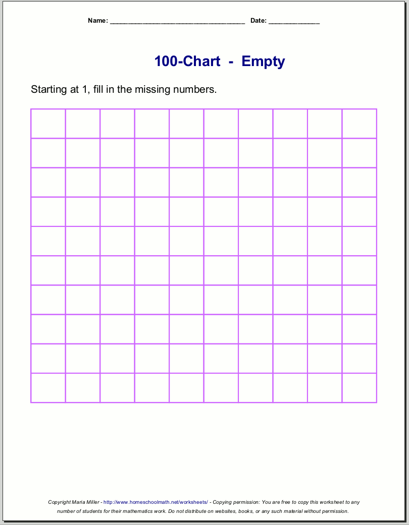 Free Printable Number Charts And 100 Charts For Counting Skip Counting And Number Writing Number Grid Up To 200
