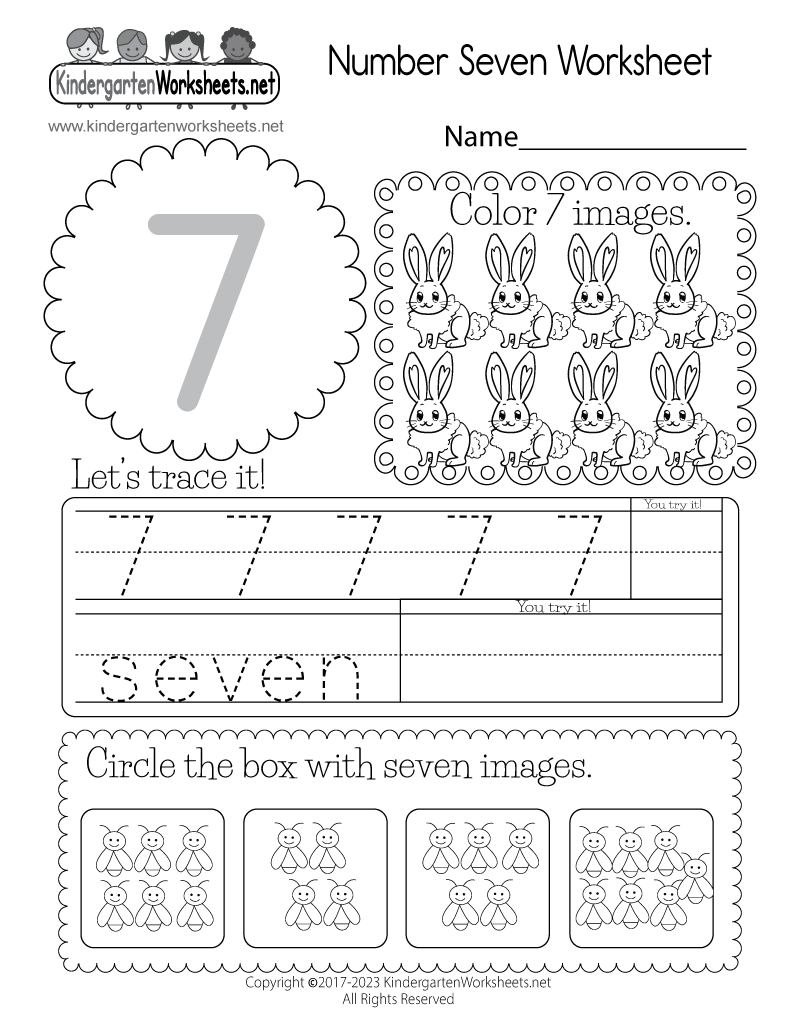 Free Printable Number Seven Worksheet Free Preschool Number Seven Learning Worksheet