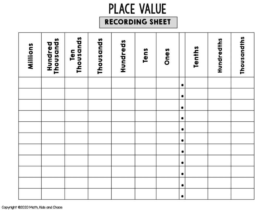 Decimal Of The Day A FREE Printable To Review Decimals Daily