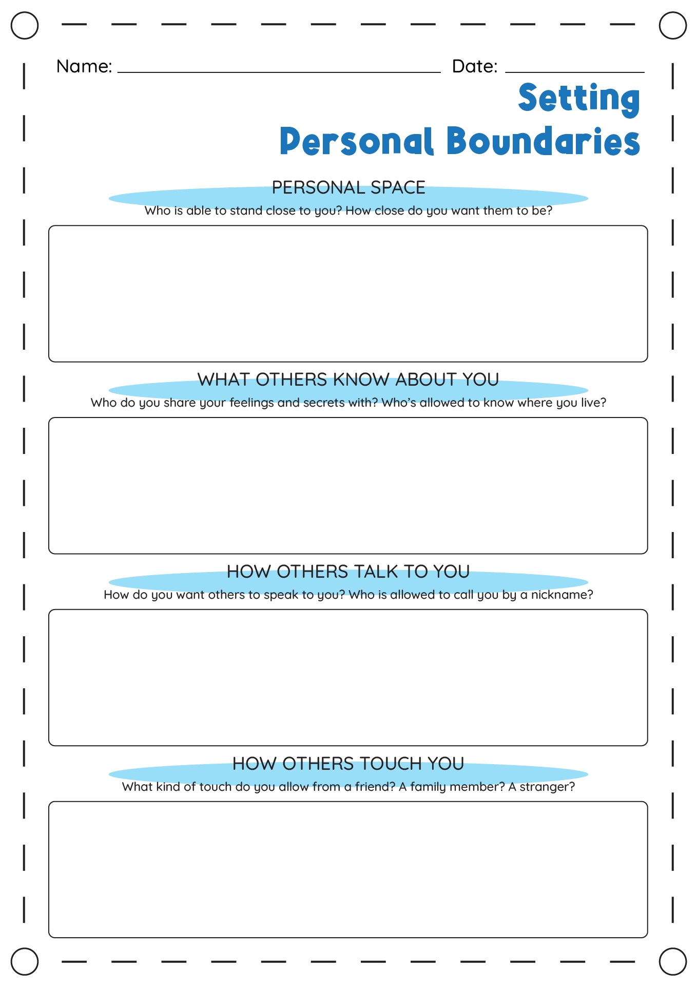 Free Printable Setting Boundaries Worksheet Printable Party Favors Free Printable Setting Boundaries Worksheet Printable Party Favors