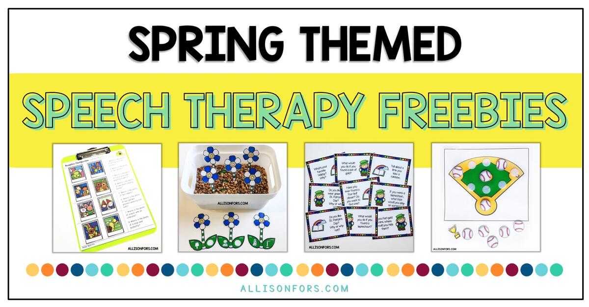 Free Spring Speech Therapy Activities Clipart Allison Fors Inc