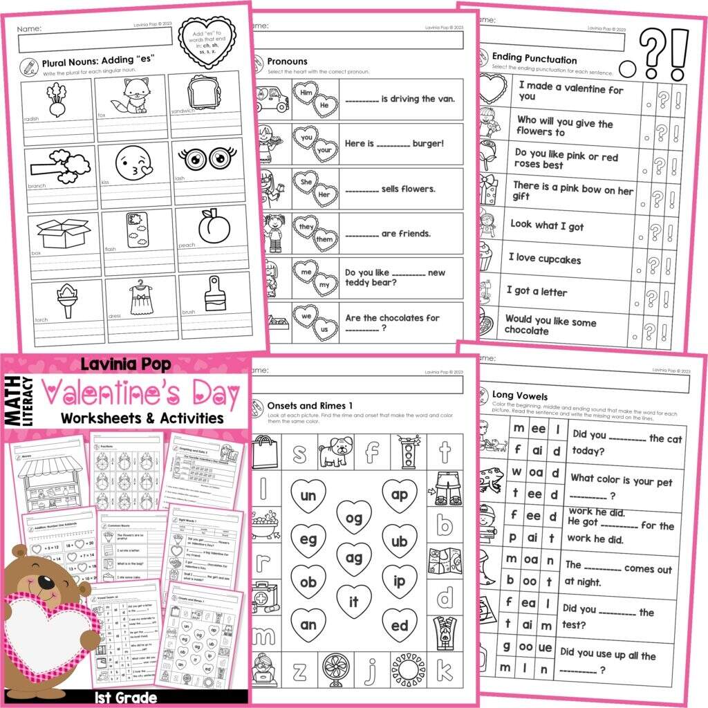Valentine S Day Worksheets For Kindergarten And First Grade Mamas Learning Corner