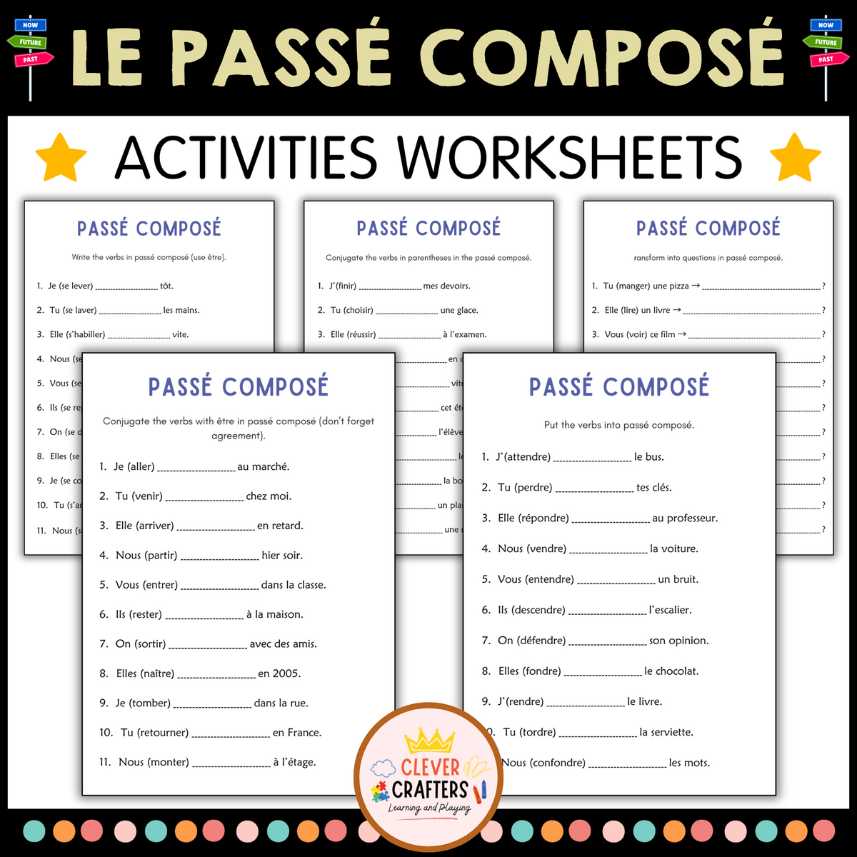 French Pass Compos Grammar Worksheets Pass Compos Exercices Imprimer Made By Teachers French Pass Compos Grammar Worksheets Pass Compos Exercices Imprimer Made By Teachers