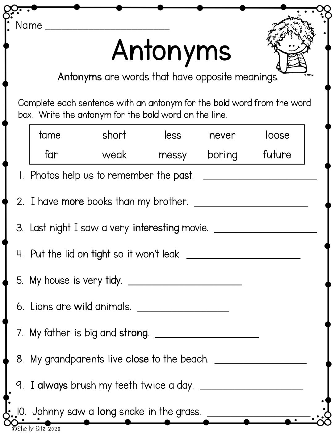 Synonyms And Antonyms Grammar Worksheet For Grade 2 Made By Teachers