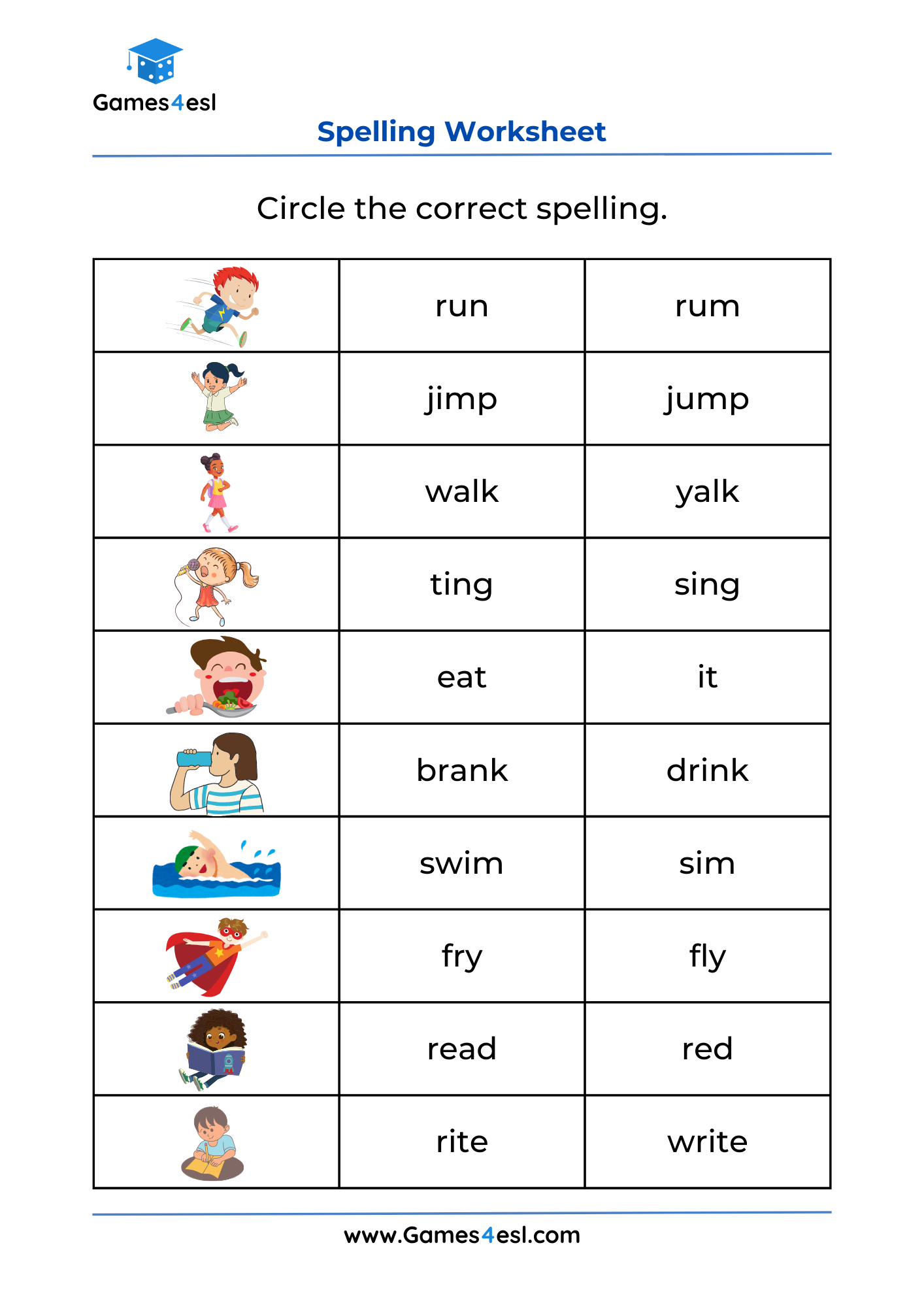 Grade 1 Worksheets Games4esl Grade 1 Worksheets Games4esl