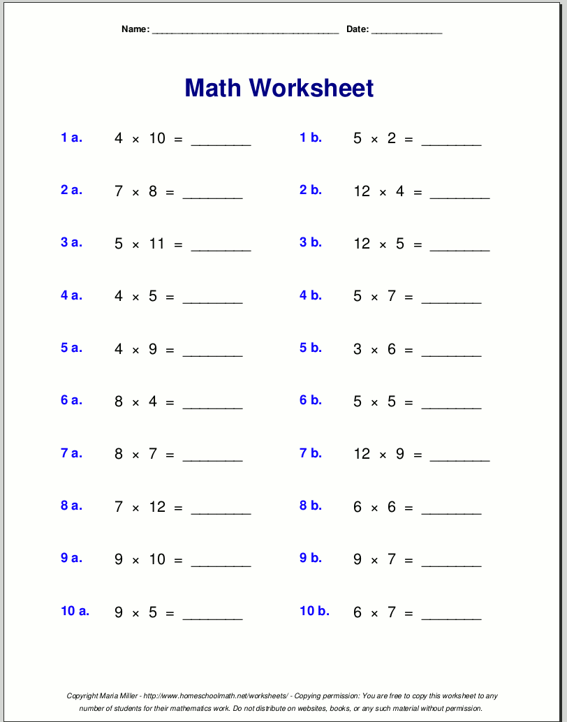 Grade 4 Multiplication Worksheets Grade 4 Multiplication Worksheets