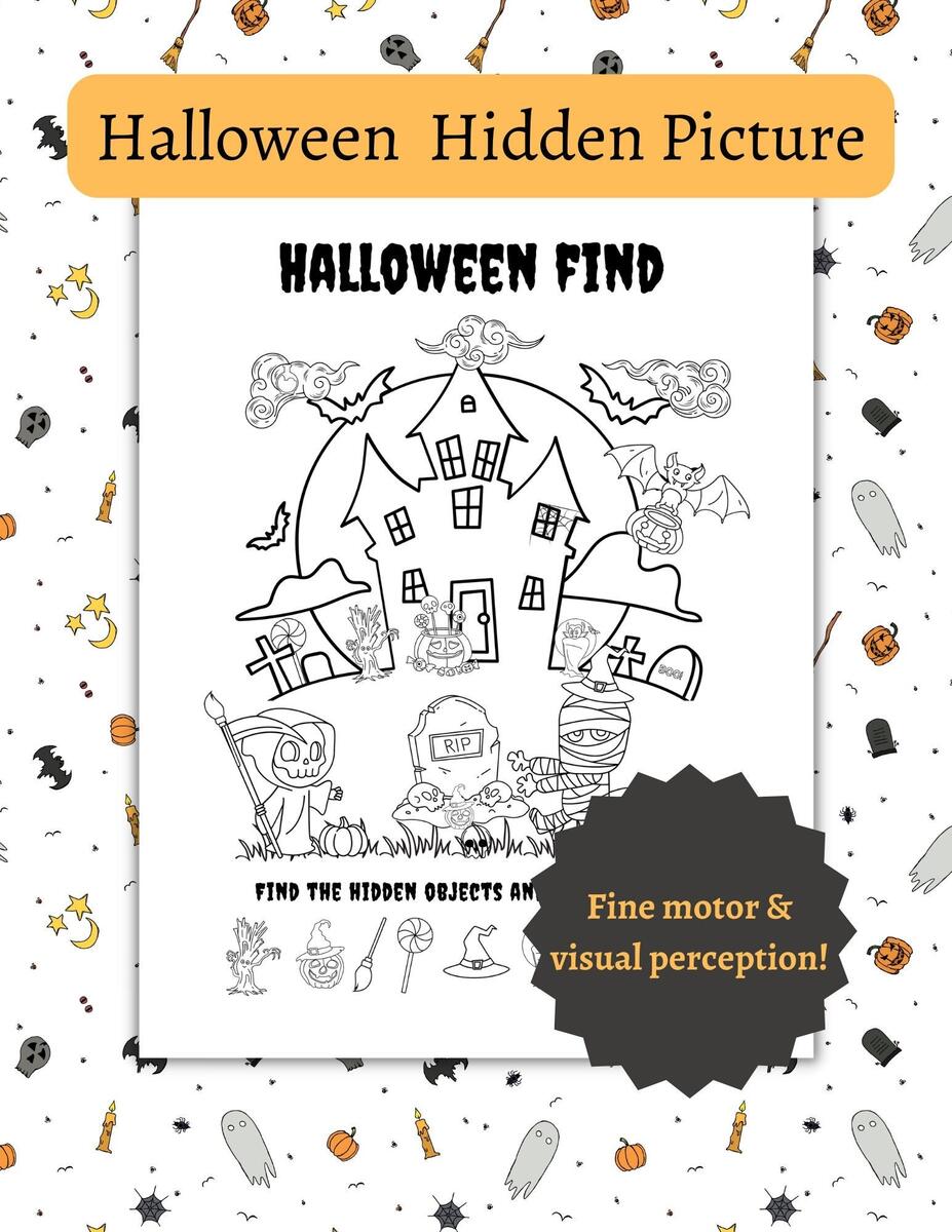 Halloween Fine Motor Hidden Picture Etsy