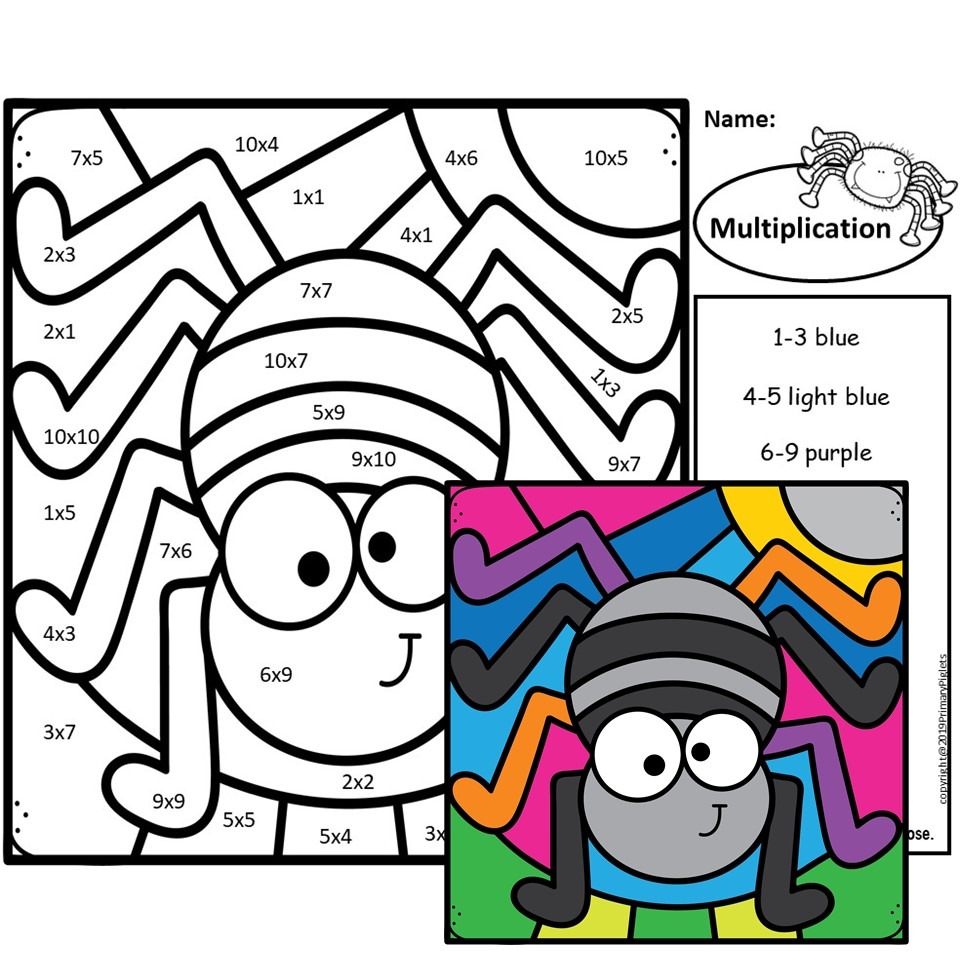Halloween Multiplication Color By Number Made By Teachers
