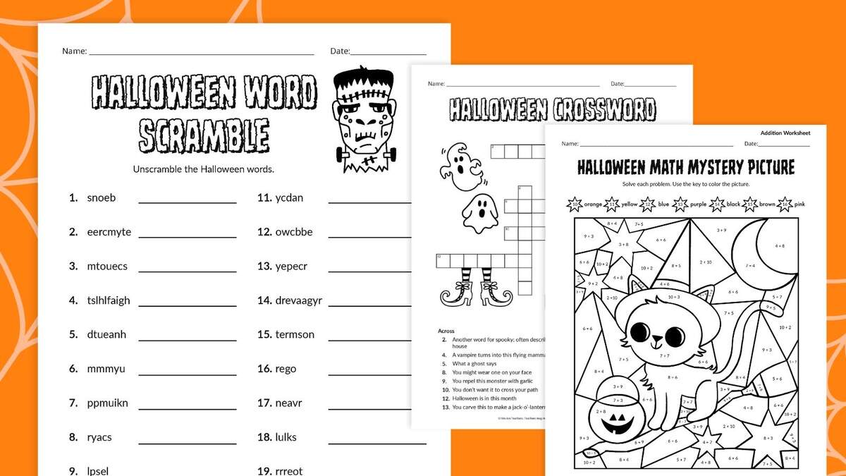 Halloween Worksheets Get Our Free Bundle Halloween Color By Number Pages K12 Math Worksheets