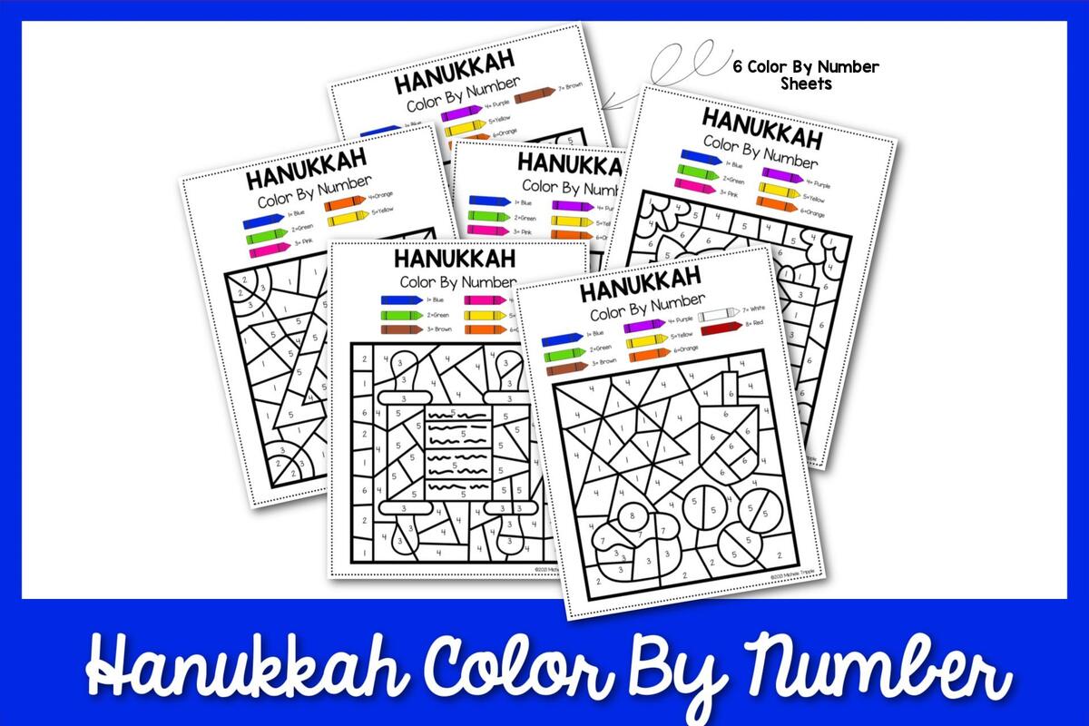 Hanukkah Color By Number Worksheet Printable Hanukkah Color By Number Worksheet Printable