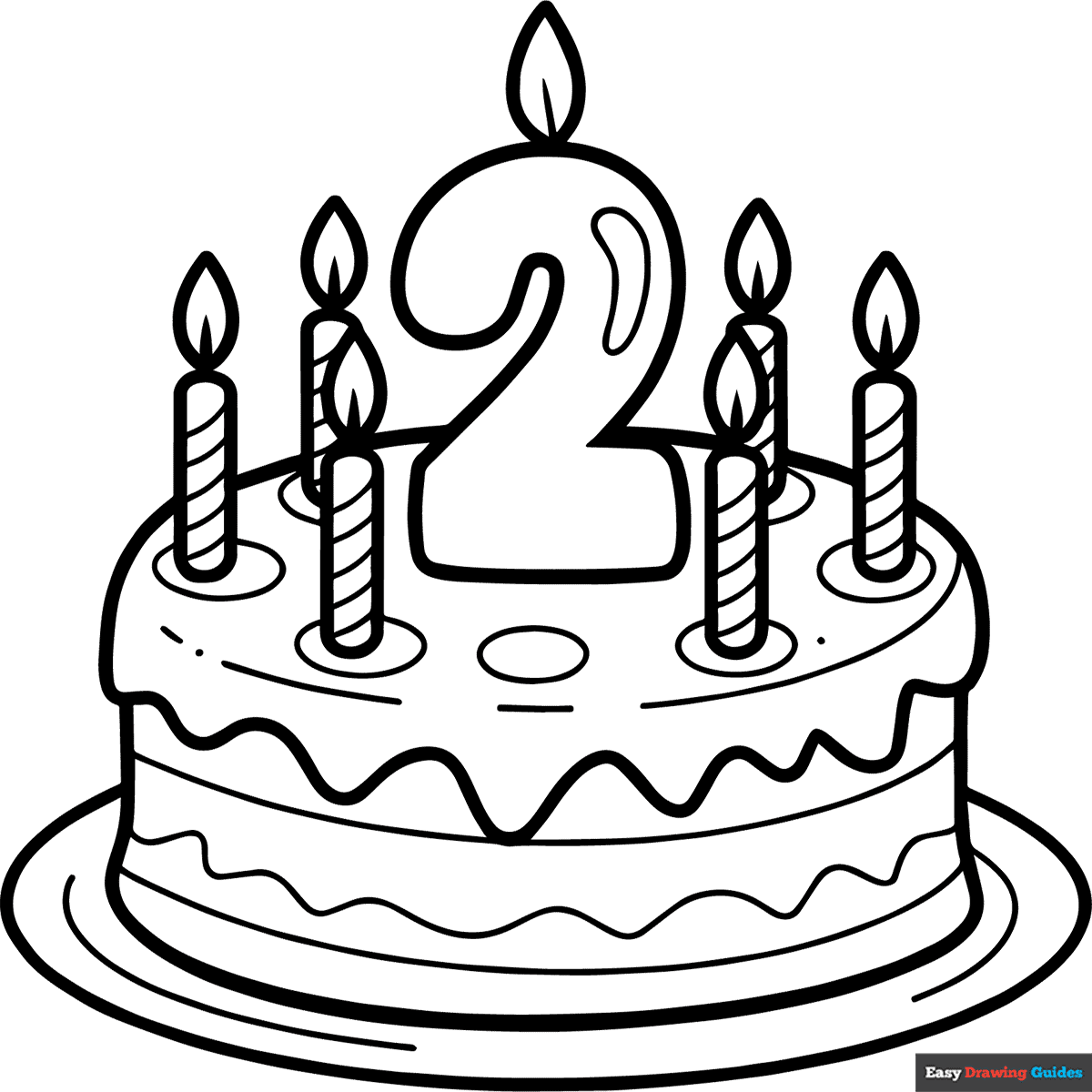 Happy Birthday Card 2 Years Coloring Page Easy Drawing Guides Happy Birthday Card 2 Years Coloring Page Easy Drawing Guides