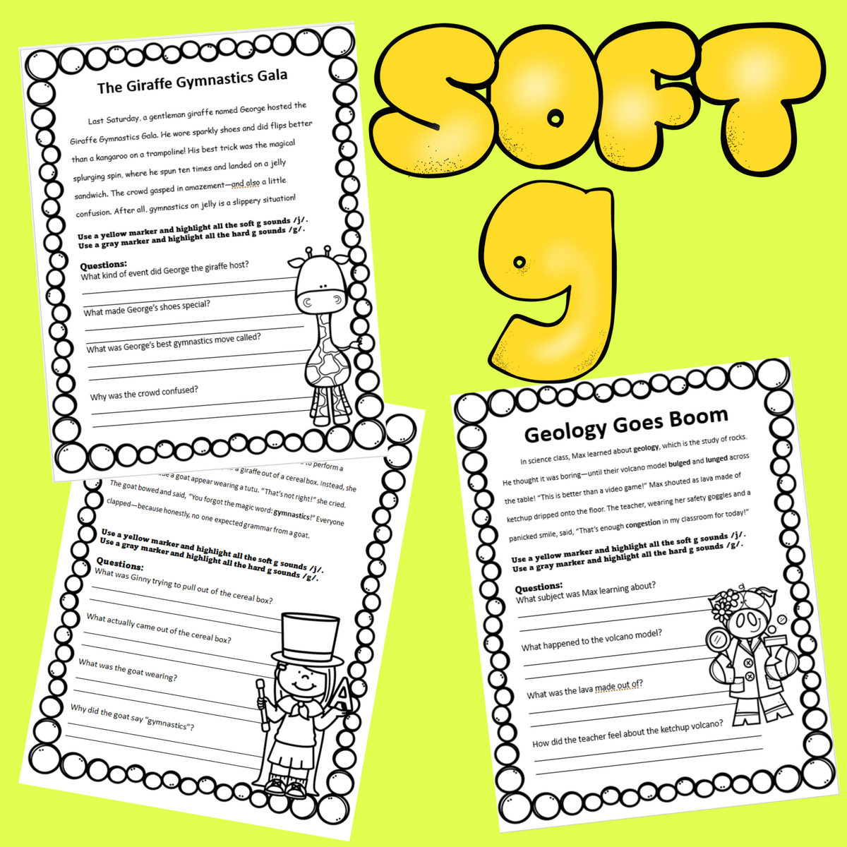Hard G And Soft G Worksheets Hard G And Soft G Worksheets