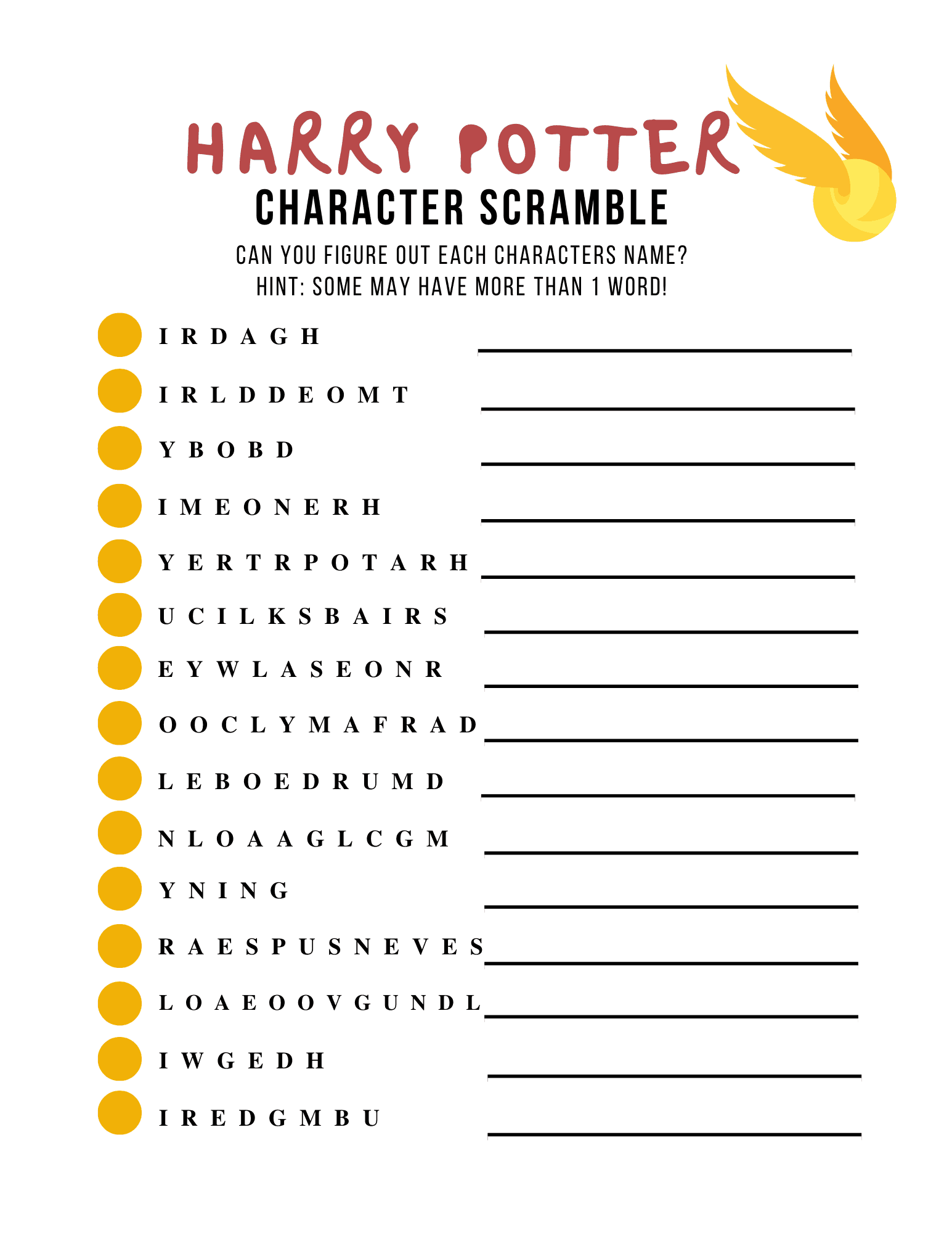 Harry Potter Activity Sheets More Than Thursdays Harry Potter Activity Sheets More Than Thursdays