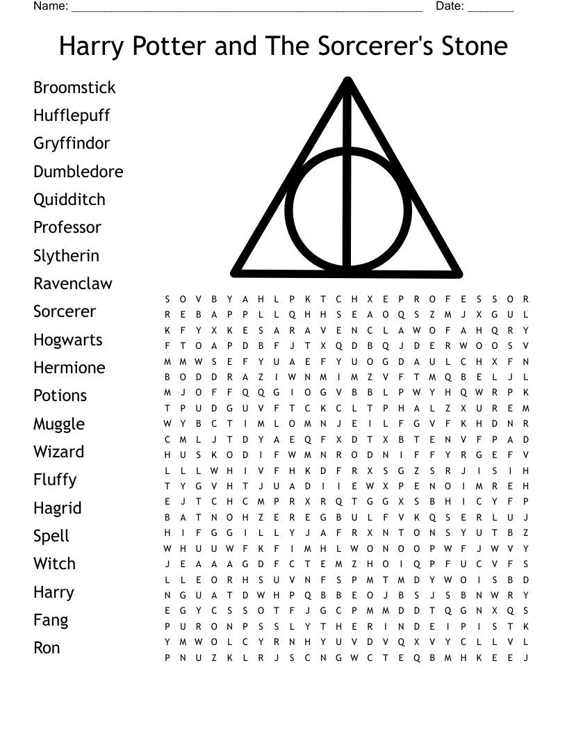 Harry Potter And The Sorcerer S Stone Word Search WordMint Harry Potter And The Sorcerer S Stone Word Search WordMint