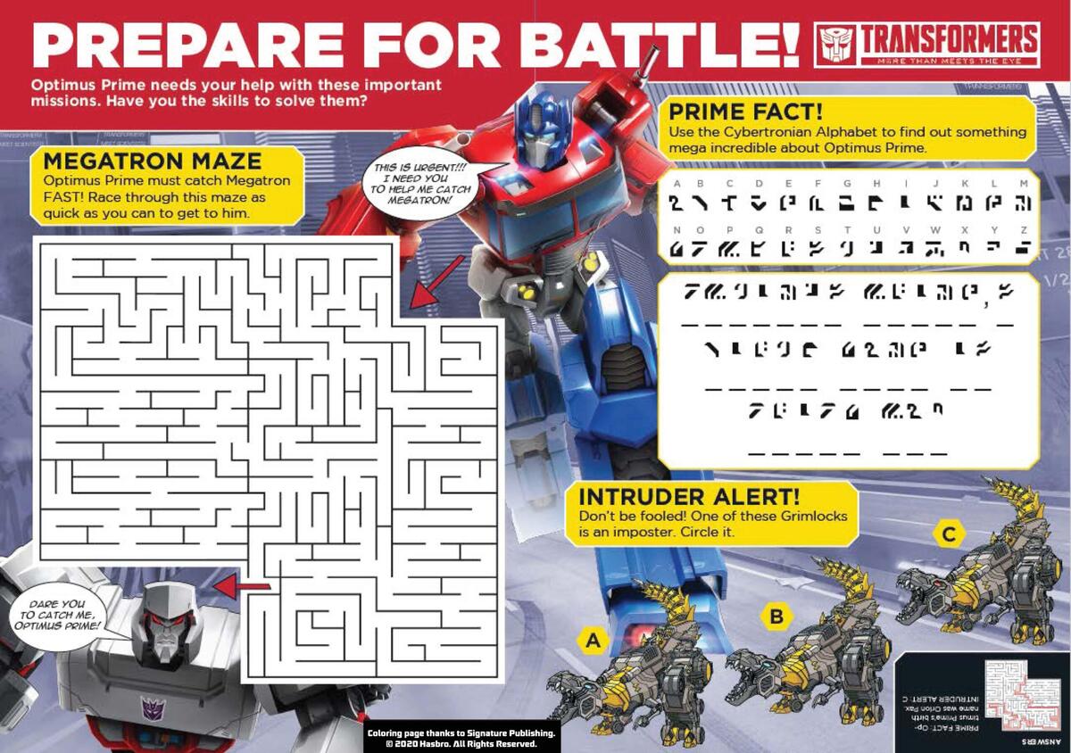 Hasbro S Bring Home The Fun Free Printable Optimus Prime Worksheet Transformers News TFW2005 Hasbro S Bring Home The Fun Free Printable Optimus Prime Worksheet Transformers News TFW2005
