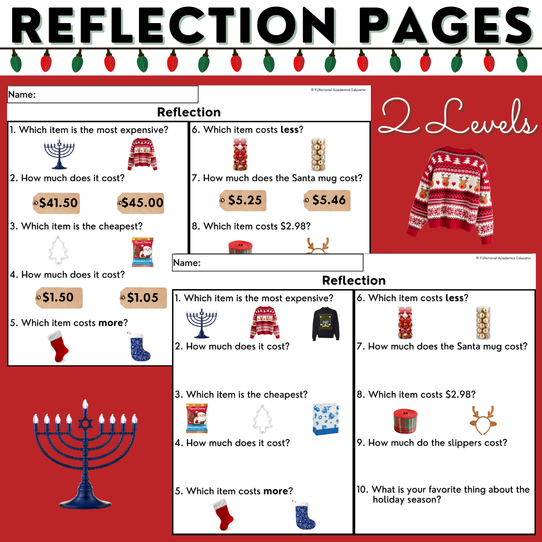 Holiday Shopping Task Cards Worksheets Money Math Special Education Classful Holiday Shopping Task Cards Worksheets Money Math Special Education Classful