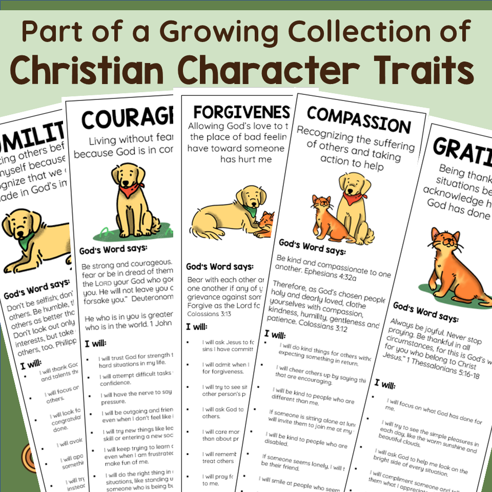 Humility Christian Character Traits Packet No Prep Classful Humility Christian Character Traits Packet No Prep Classful