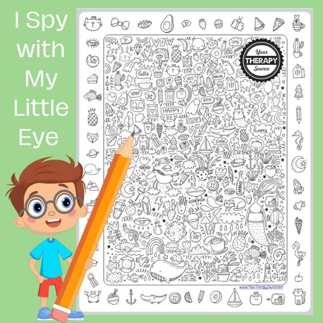 I Spy With My Little Eye Free Printable Games Your Therapy Source Spring I Spy Coloring Printable Teach Beside Me