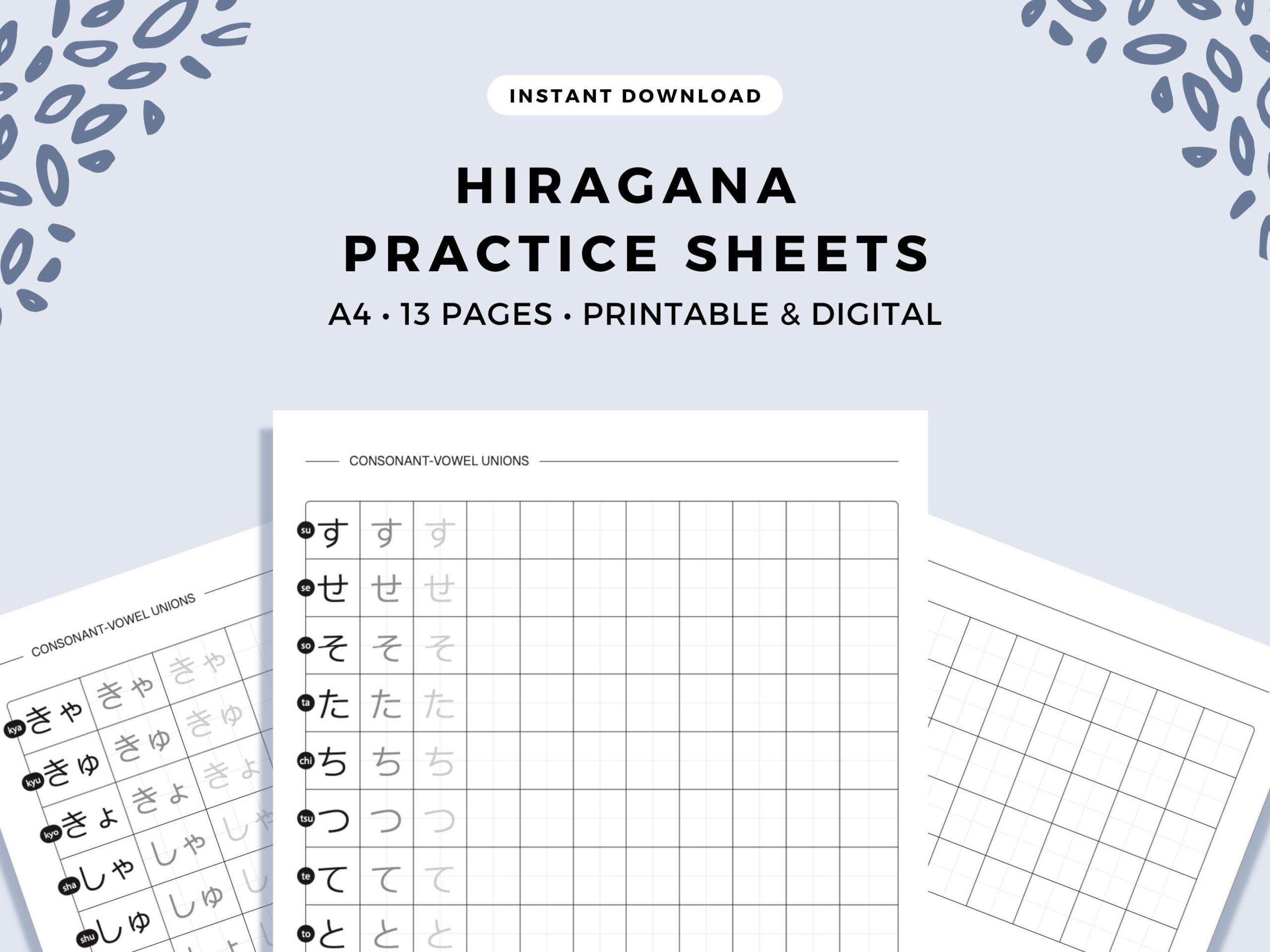 Japanese Hiragana Practice Sheets Complete Hiragana Alphabet For Beginners Digital Printable Instant Download Etsy Japanese Hiragana Practice Sheets Complete Hiragana Alphabet For Beginners Digital Printable Instant Download Etsy