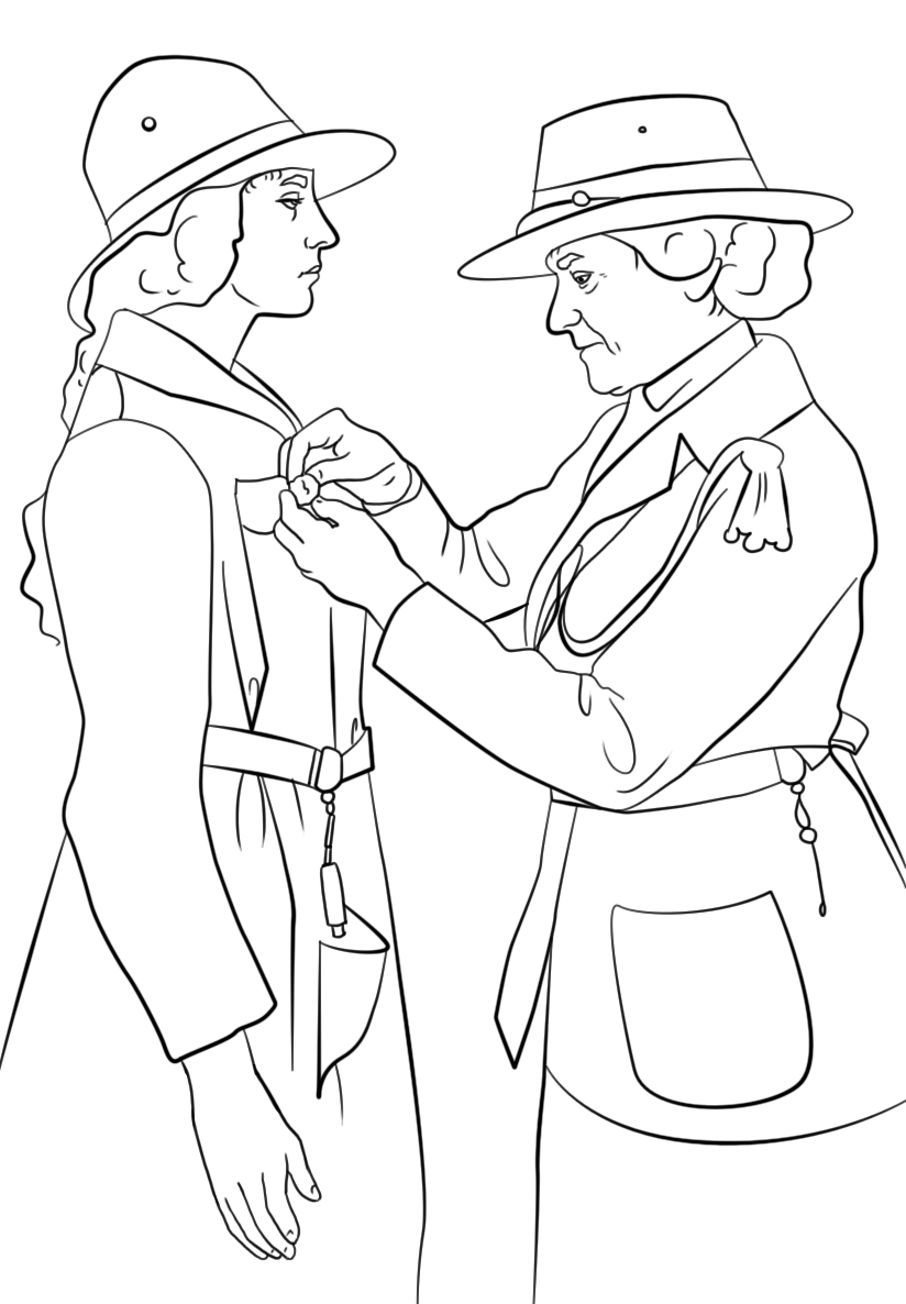 Juliette Gordon Low Pinning Ceremony Coloring Page Free Printable Juliette Gordon Low Pinning Ceremony Coloring Page Free Printable