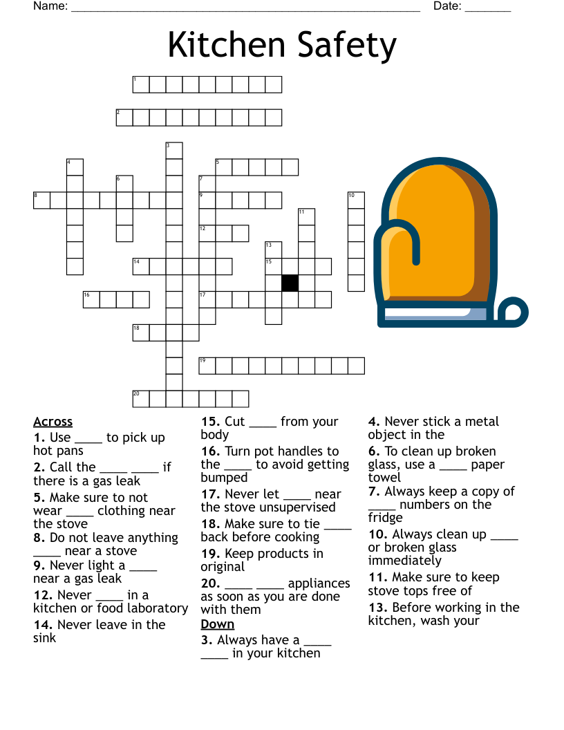 Kitchen Safety Worksheet WordMint Kitchen Safety Worksheet WordMint