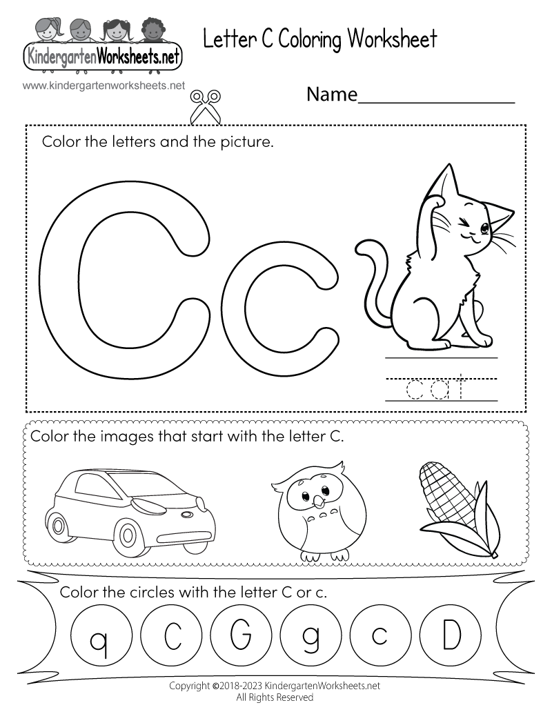 Letter C Mini Coloring Book Free Printable PDF Ezpzphonics