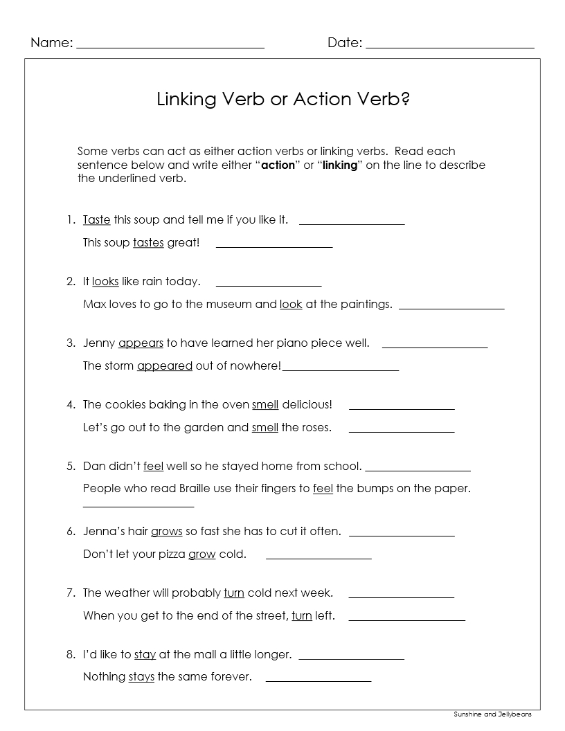 Linking Verbs And Helping Verbs 5 Worksheets Answer Key Grades 3 4 Made By Teachers Linking Verbs Worksheet Find The Linking Verbs ALL ESL