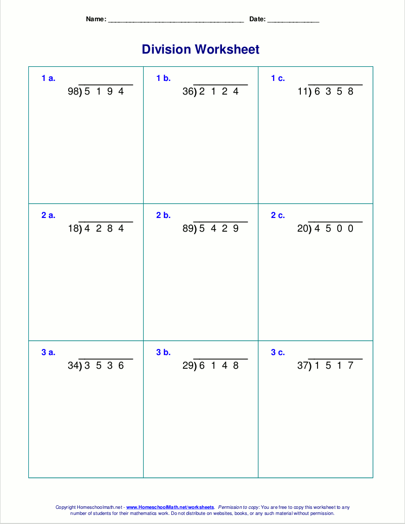 Long Division Worksheets For Grades 4 6 Long Division Worksheets For Grades 4 6