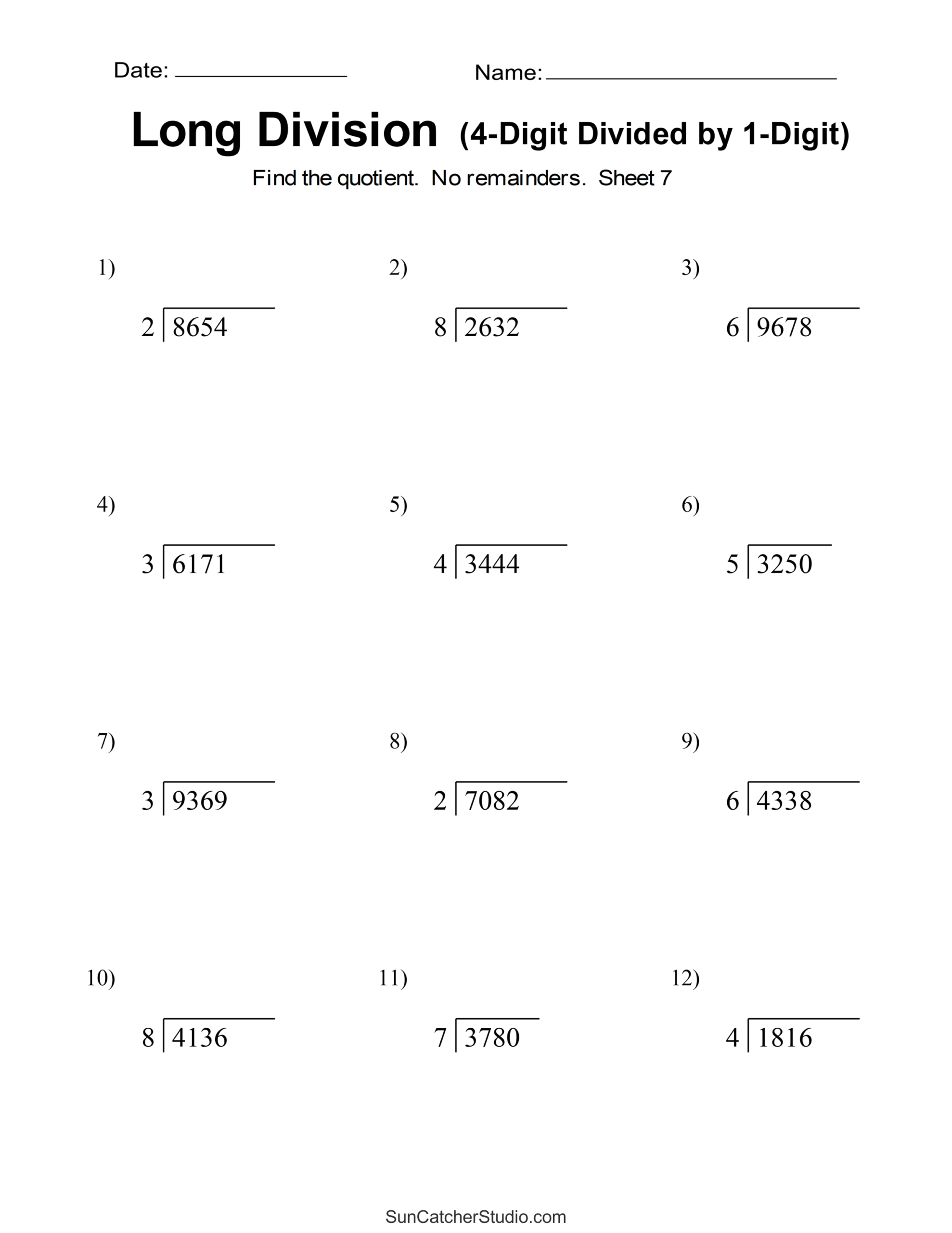 Worksheets For Division With Remainders