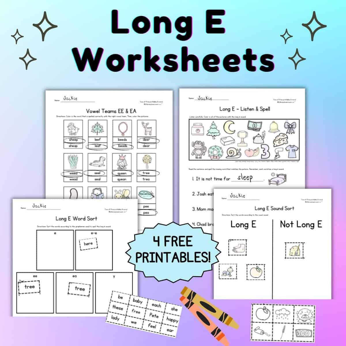 Long E Worksheets 4 Free Printables Literacy Learn EY Words Words Scramble Long E Phonics Worksheet Ezpzphonics