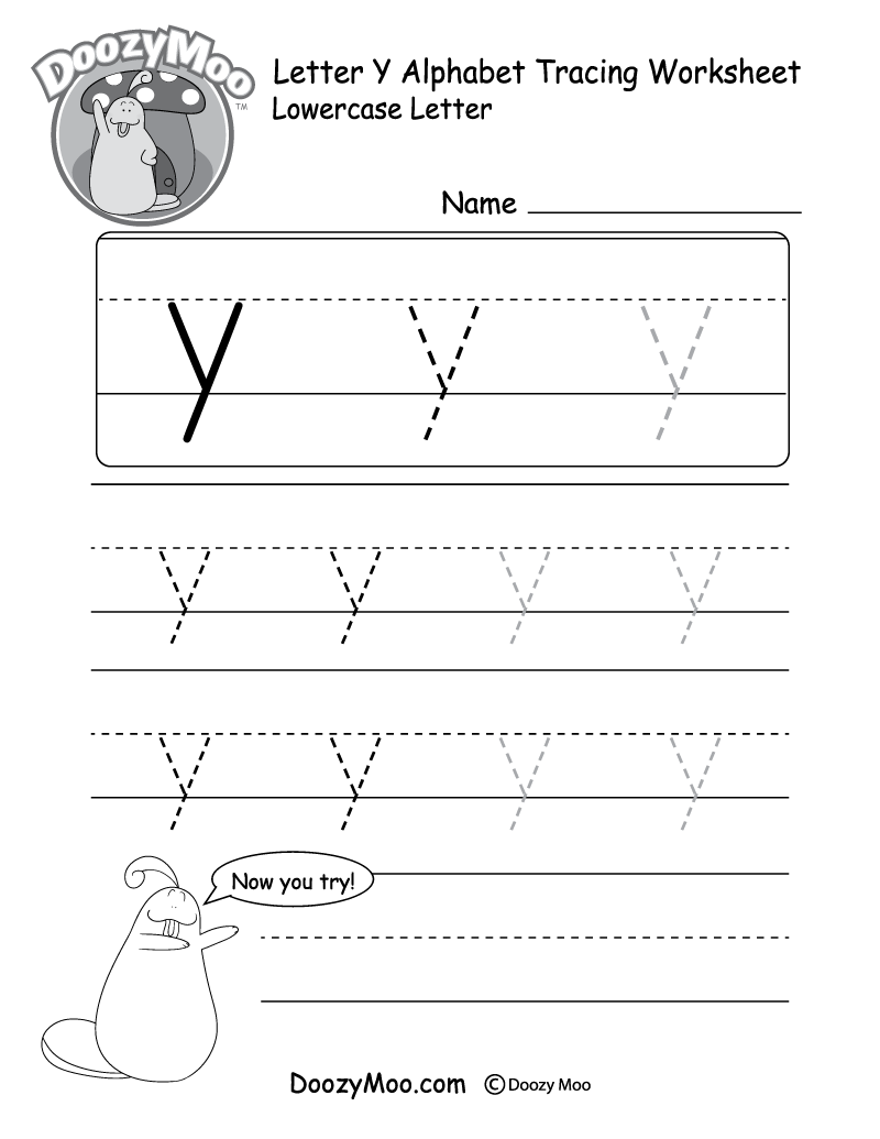 Lowercase Letter Y Tracing Worksheet Doozy Moo Tracing Letter Y Stock Vector Images Alamy