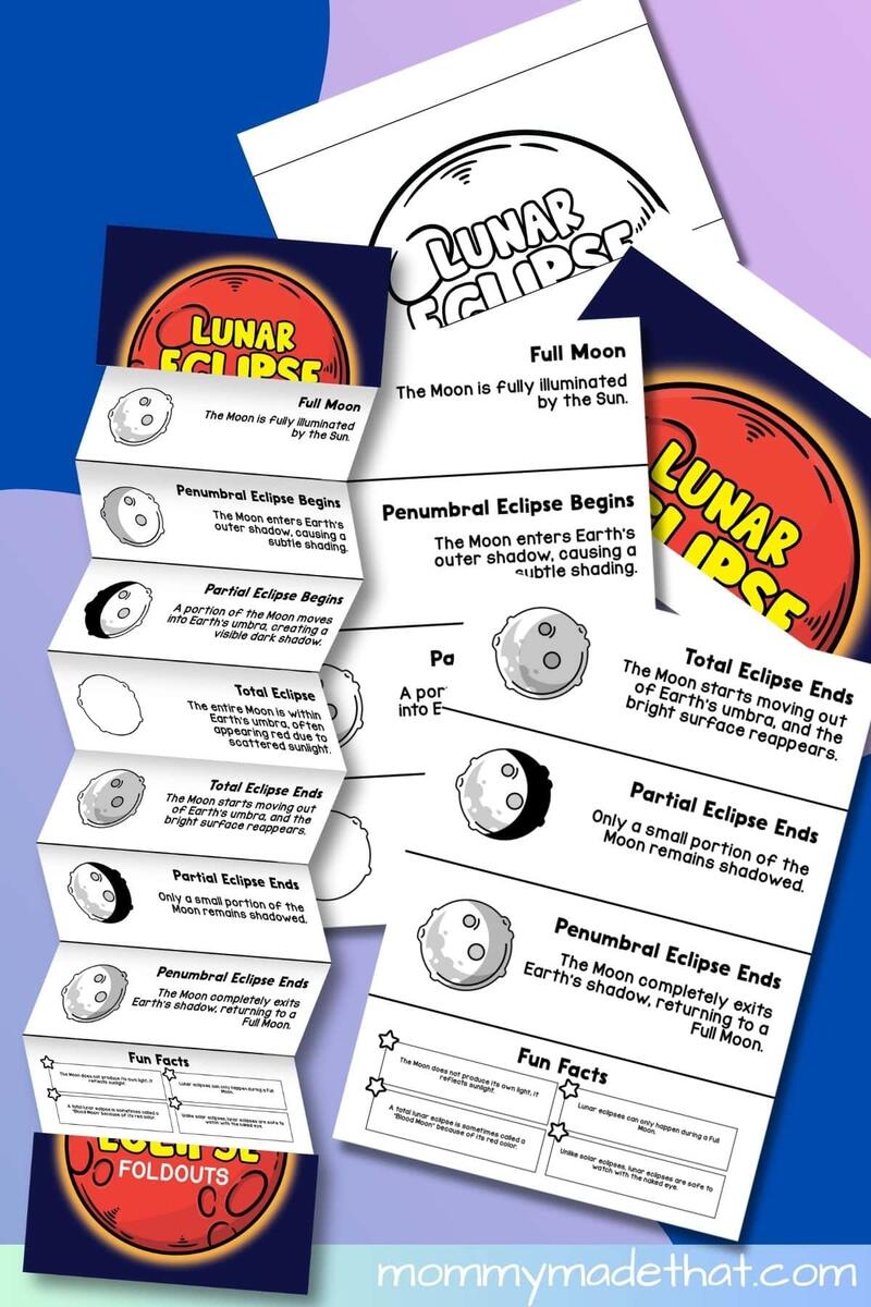 Lunar Eclipse Fold Out Free Printables