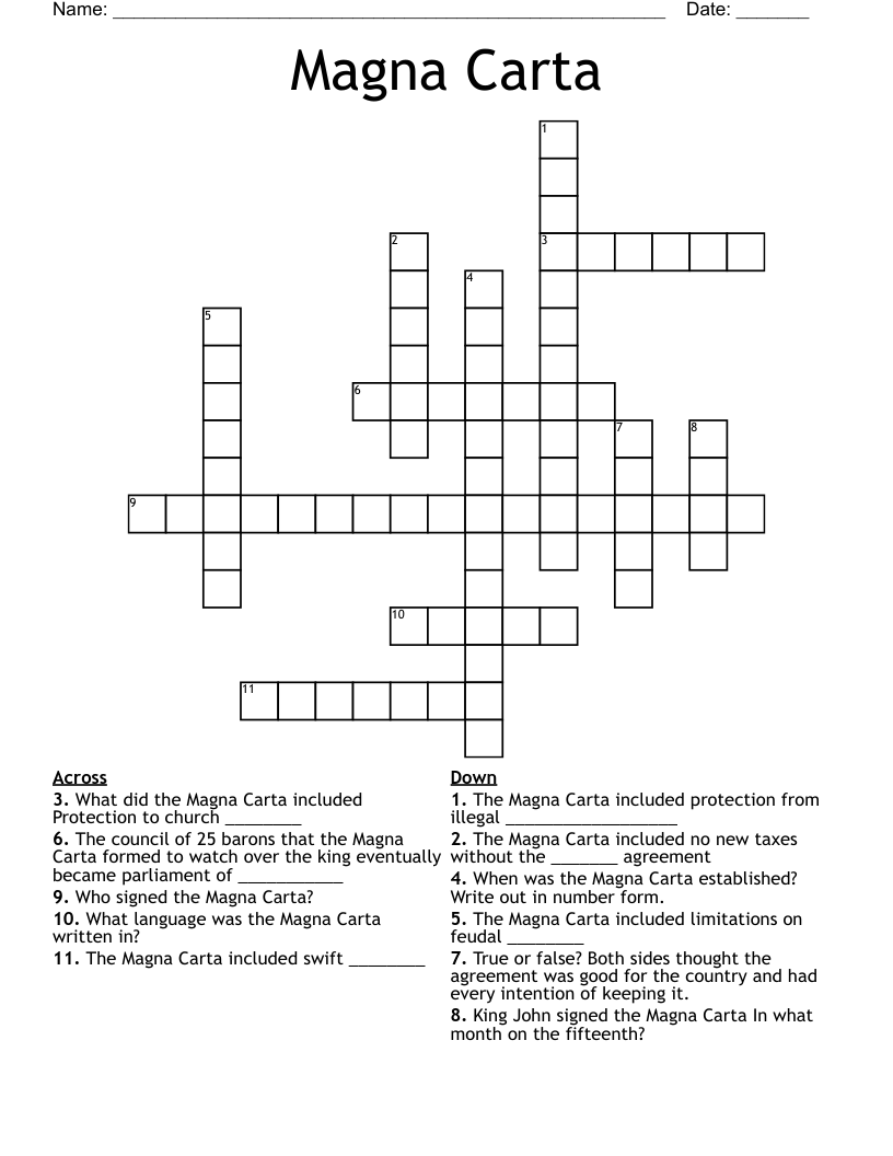 Magna Carta Crossword WordMint Magna Carta Word Search Puzzle Worksheet Activities For Kids Made By Teachers