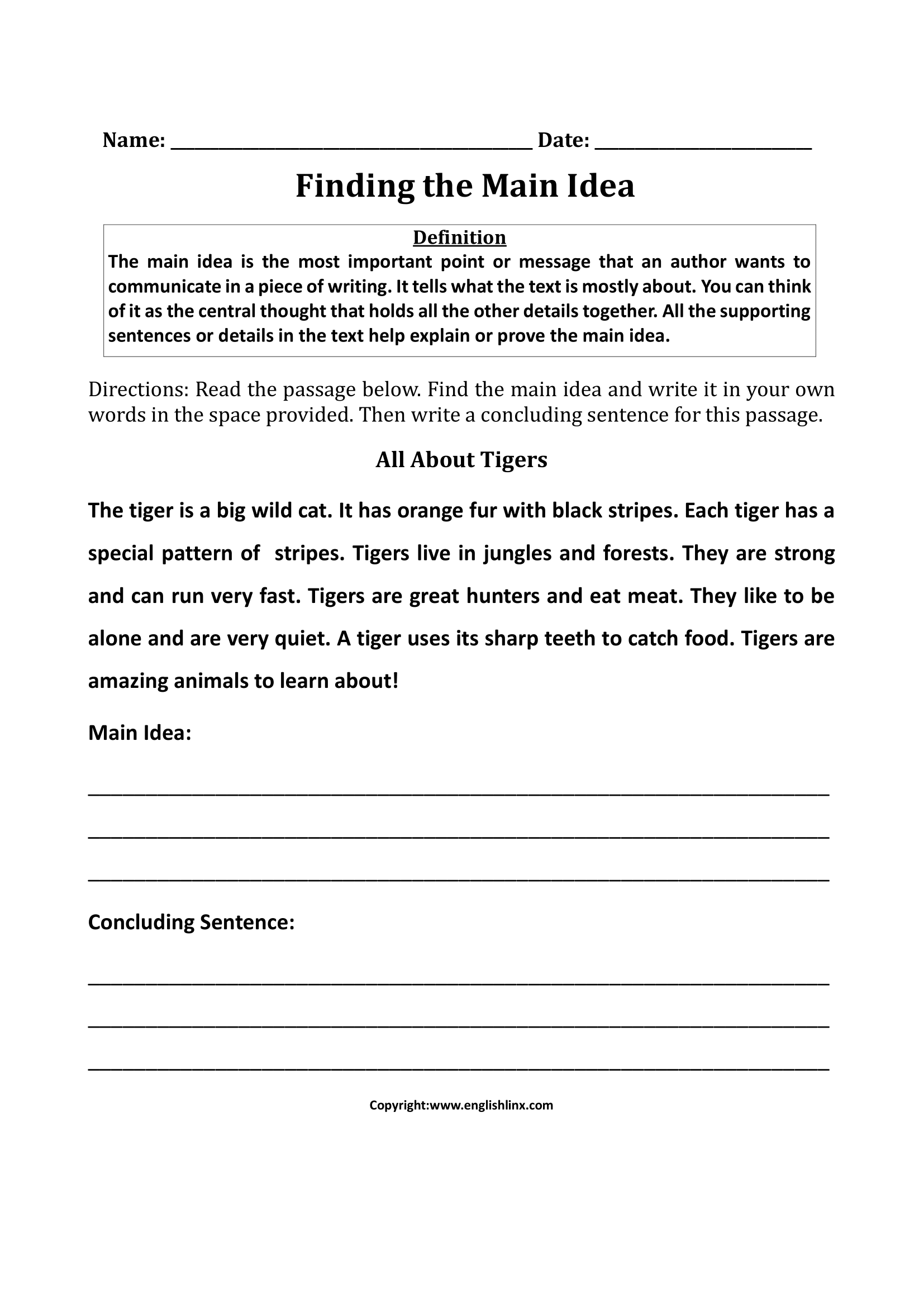 Main Idea Worksheets Printable Main Idea Practice Worksheets Main Idea Worksheets Ereading Worksheets