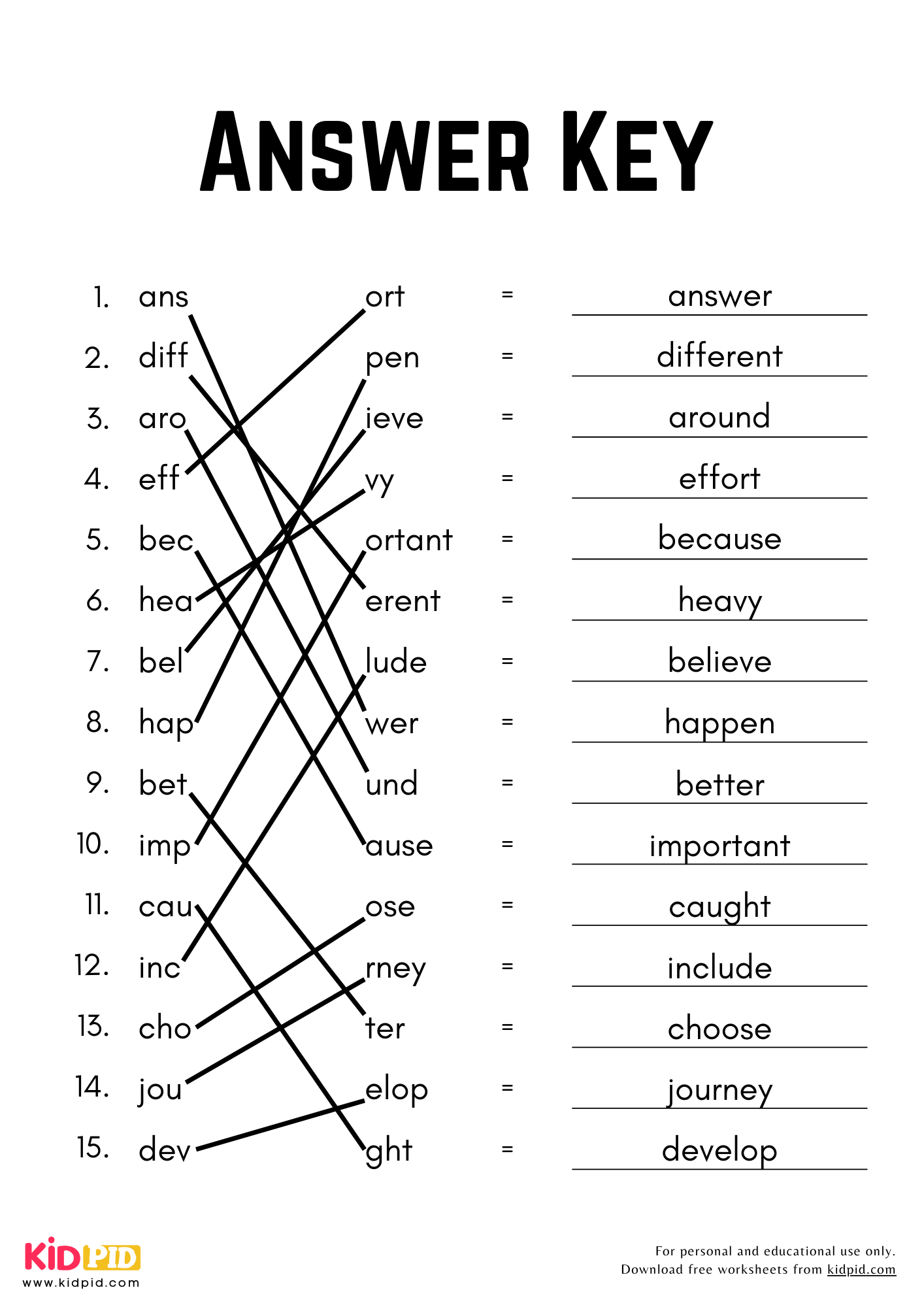 Match And Complete The Words Worksheet For Grade 4 Kidpid Match And Complete The Words Worksheet For Grade 4 Kidpid