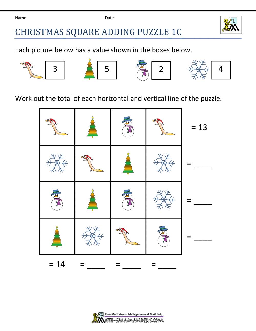 Math Christmas Worksheets First Grade Easy Christmas Math Worksheets Free Kids Activity Zone
