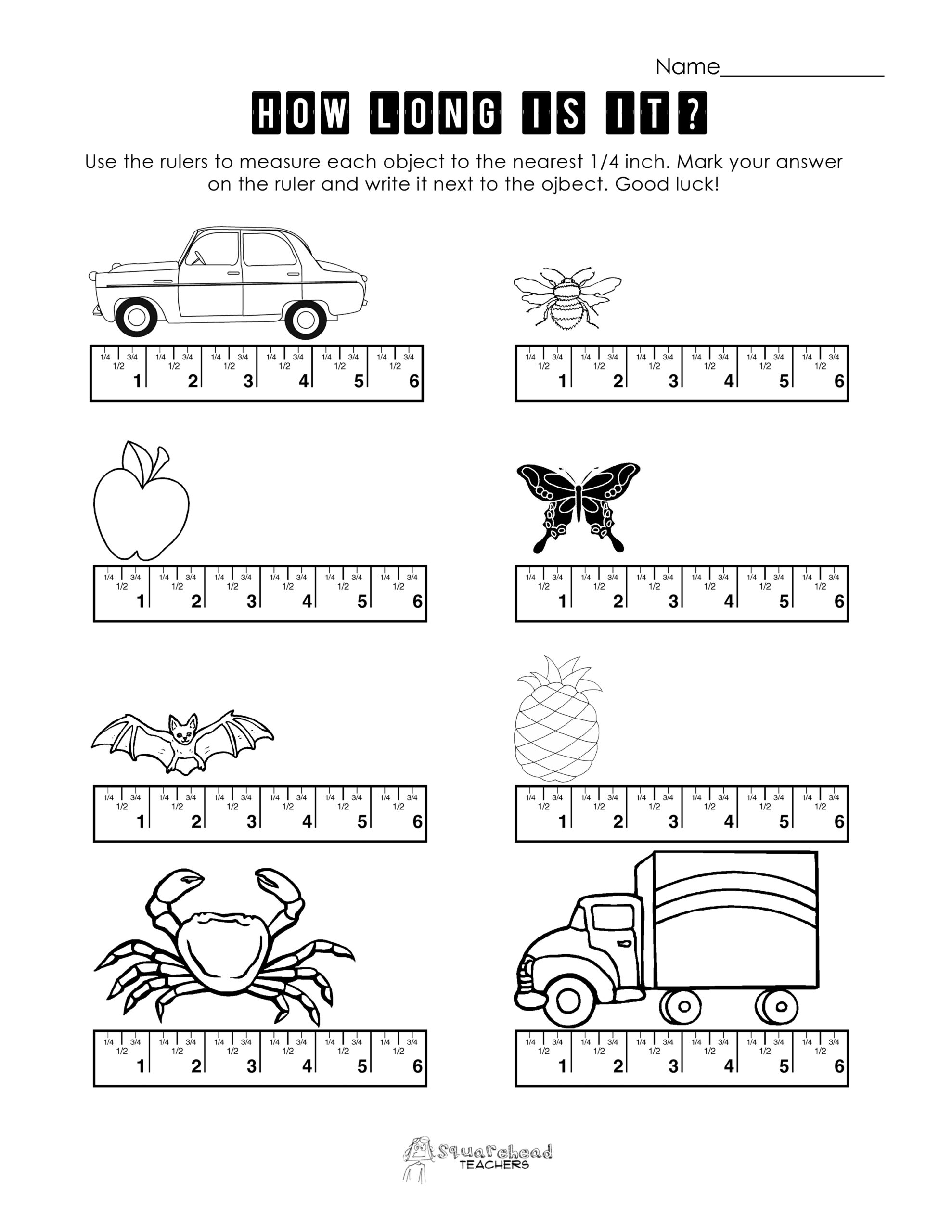 Measurement Practice 1 Squarehead Teachers Printable Mm Ruler Inches Ruler K12 Math Worksheets