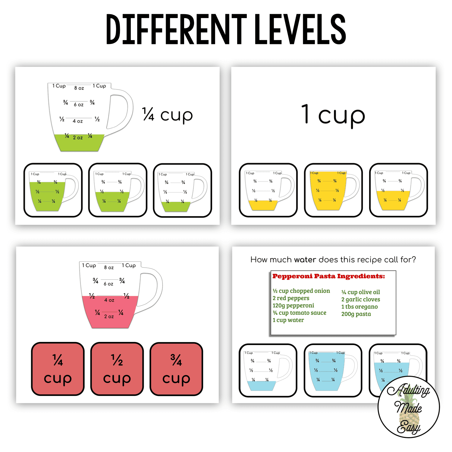 Measuring Cups Task Cards 1st Grade Worksheet Measuring Liquids TheCatholicKid