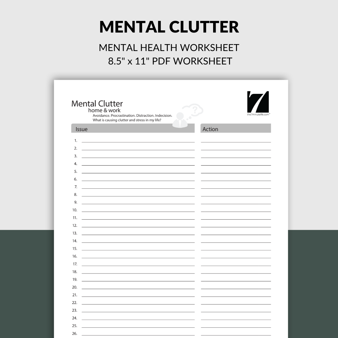 Mental Health Worksheet The 7 Minute Life