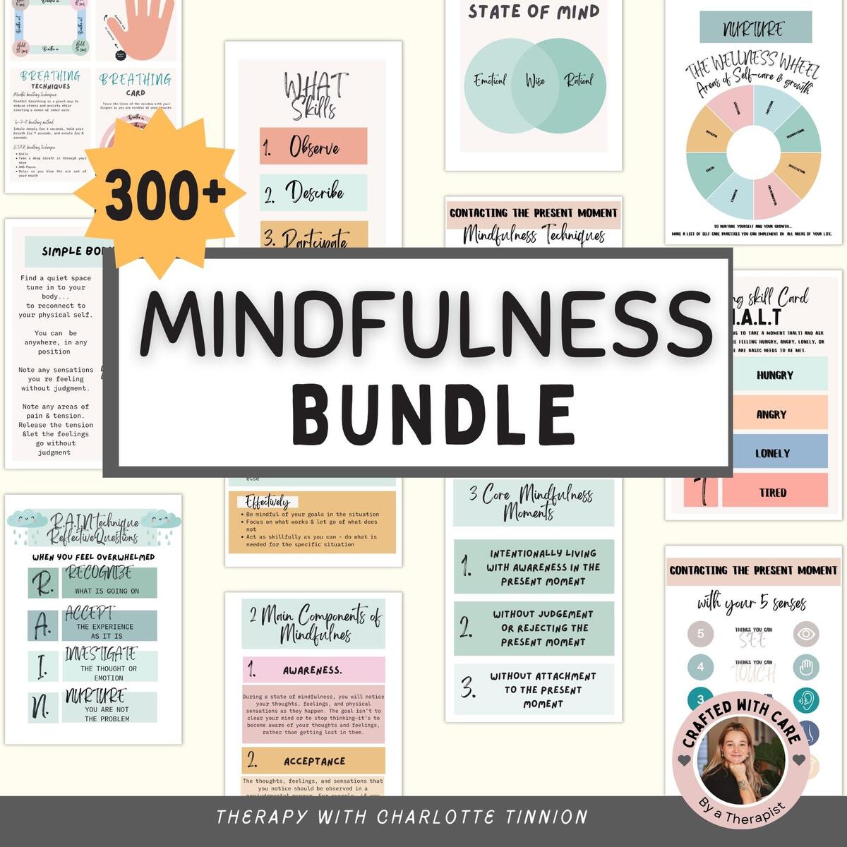 Mindfulness Mega Bundle Mindfulness Worksheets DBT Worksheets Therapy Worksheets Wise Mind Radical Acceptance Anxiety Coping Skills Etsy Finland