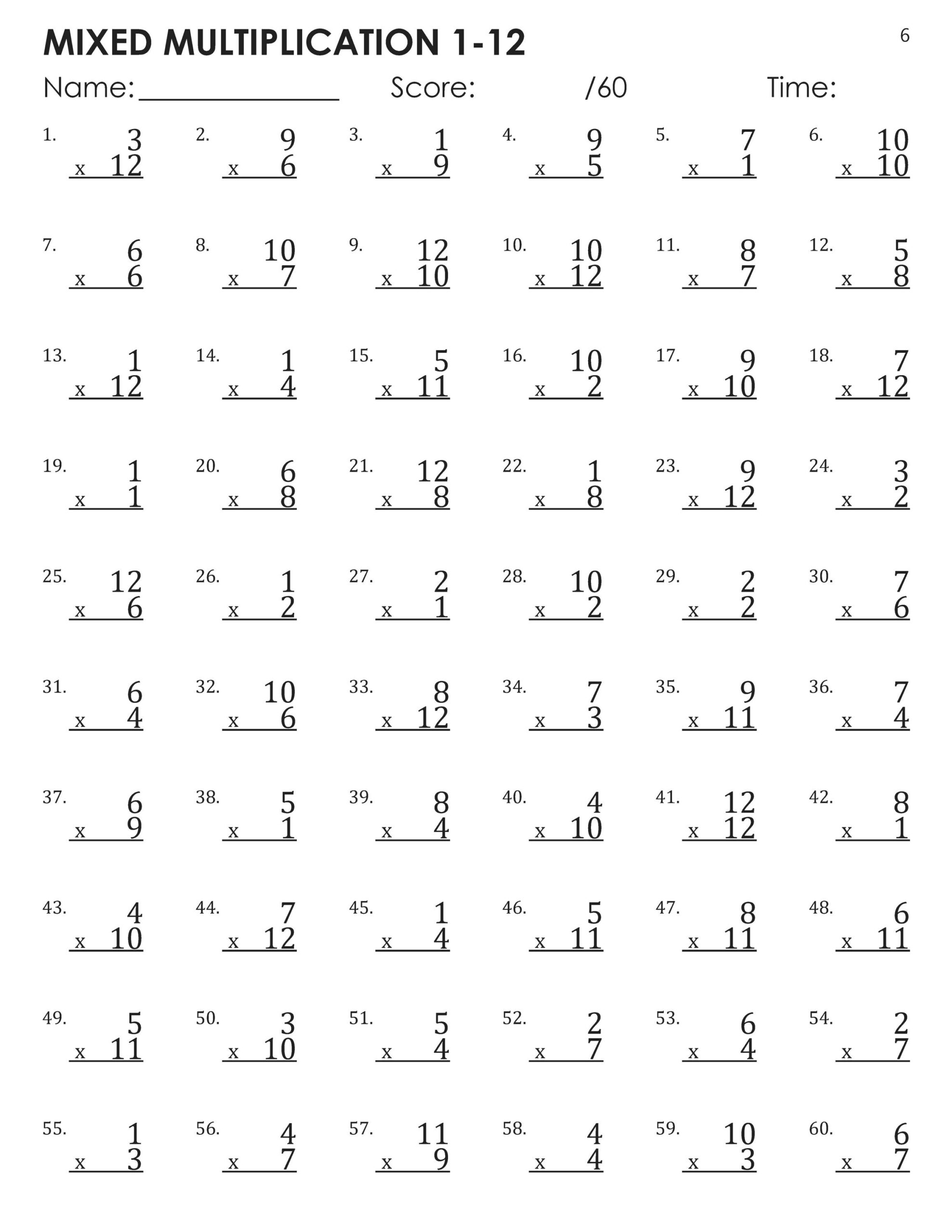 Mixed Multiplication Facts 1 12 Timed Tests Worksheets Etsy Israel Mixed Multiplication Facts 1 12 Timed Tests Worksheets Etsy Israel