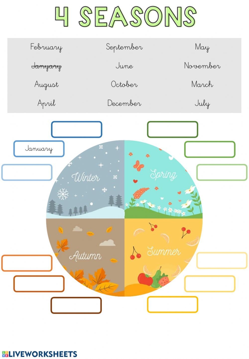 Months And Seasons Interactive Worksheet Months And Seasons Interactive Worksheet