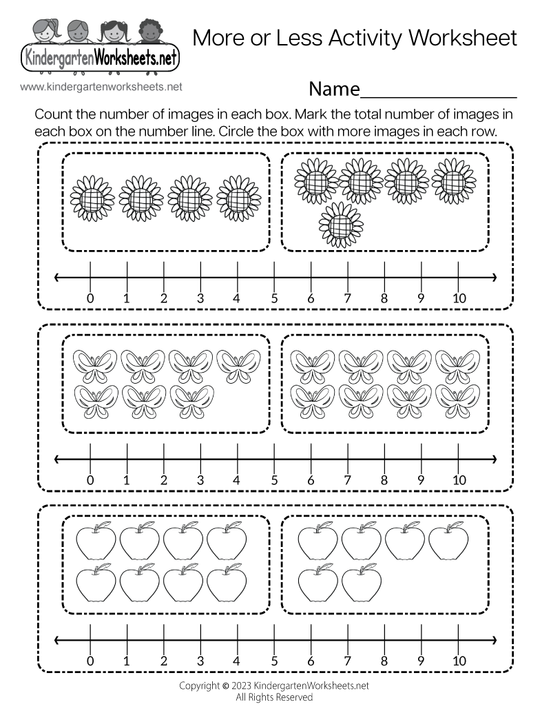 More Or Less Activity Worksheet Free Printable Digital PDF