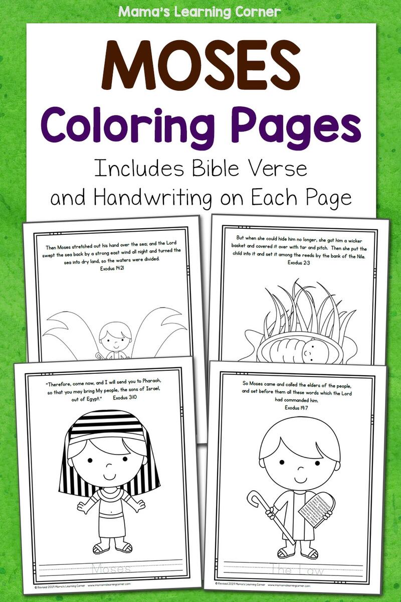 Moses Bible Coloring Pages Mamas Learning Corner Moses Bible Coloring Pages Mamas Learning Corner