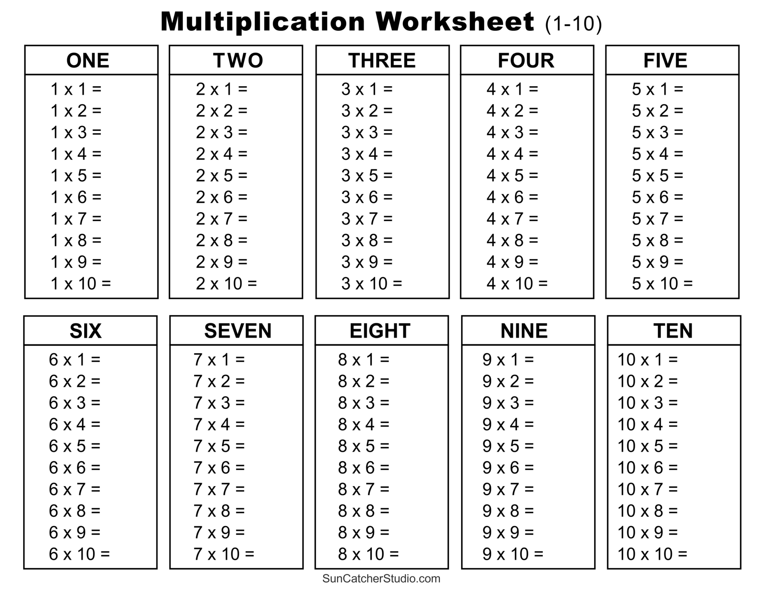 Master Multiplication With Fun Free Printable Times Table Worksheets