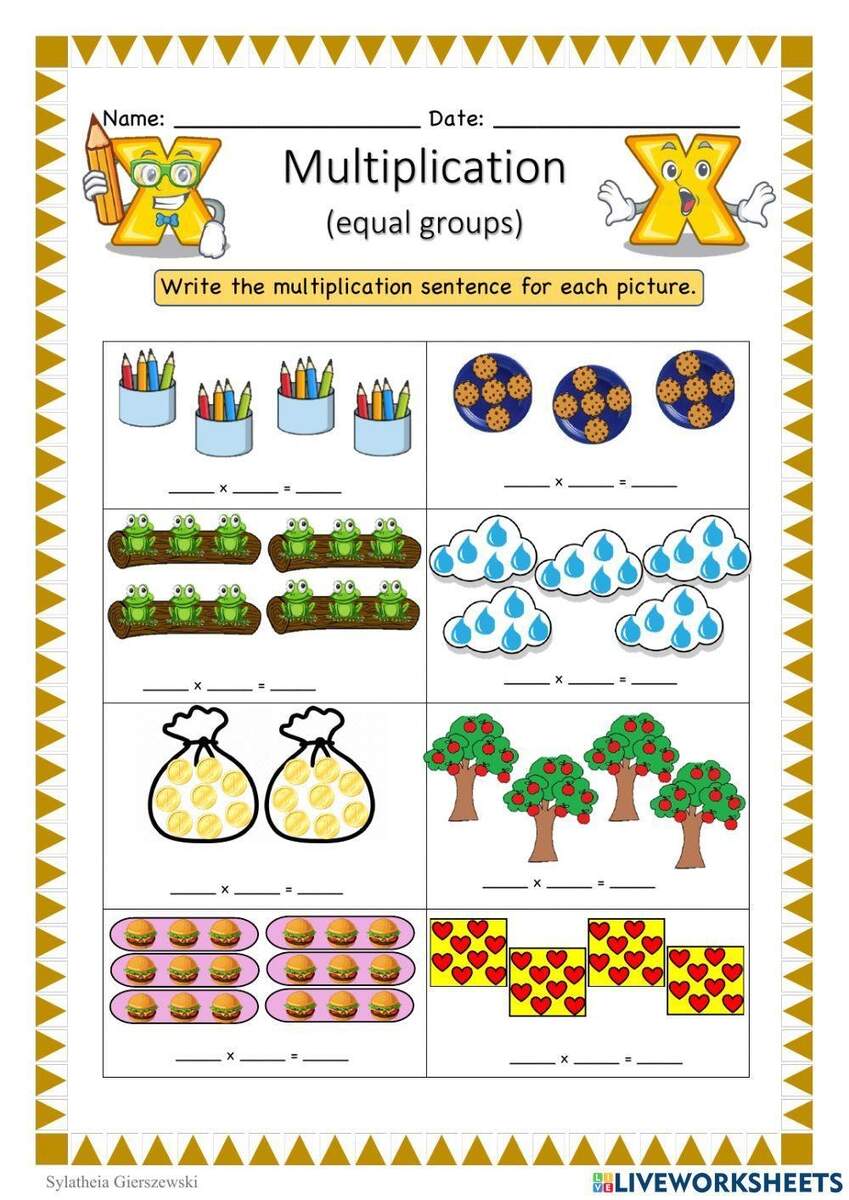Write Multiplication Expression For Equal Groups Understand Multiplication Concept