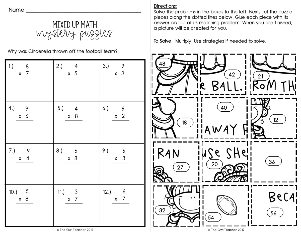 Multiplication Fact Fluency Mixed Up Puzzle Printable Digital Google The Owl Teacher Multiplication Fact Fluency Mixed Up Puzzle Printable Digital Google The Owl Teacher