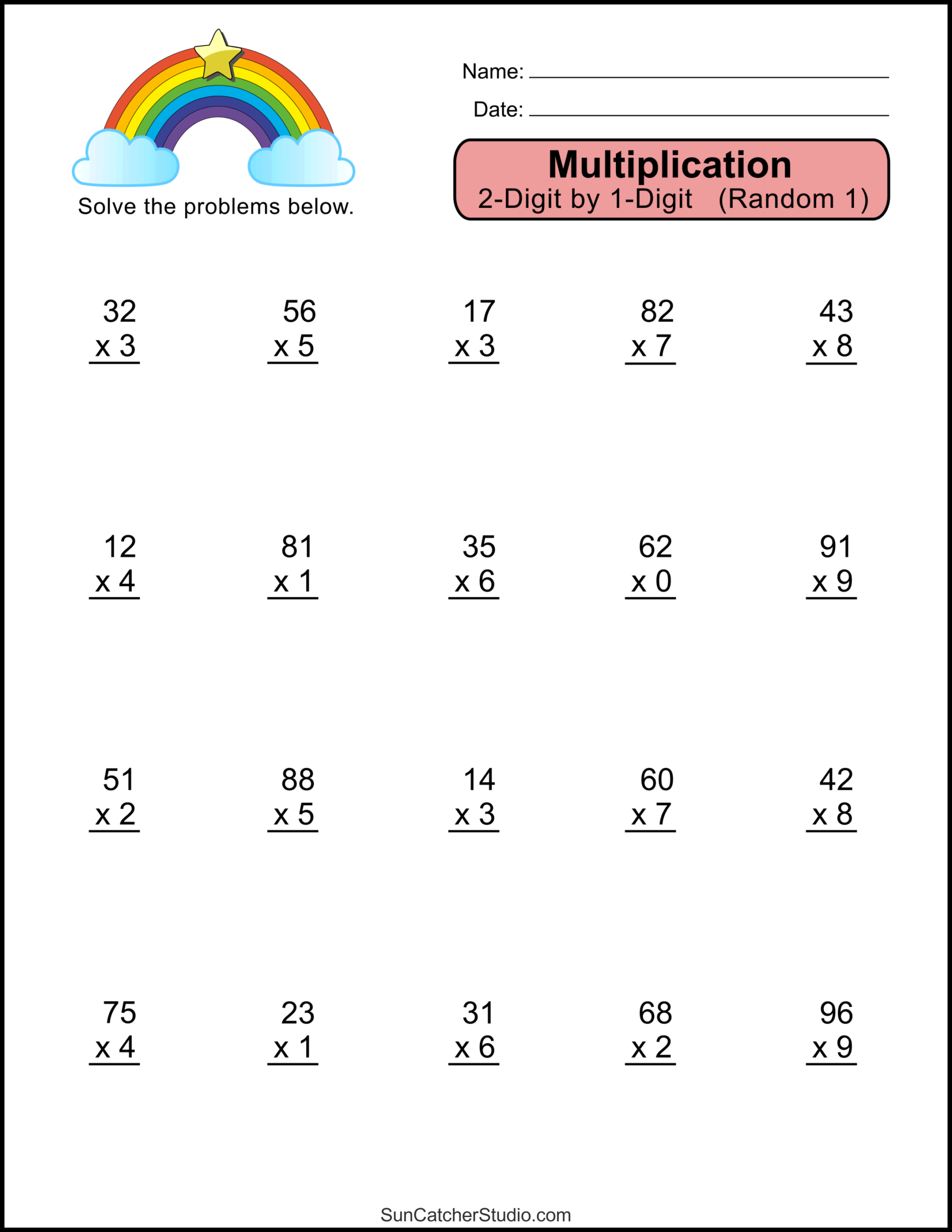 Multiplication Worksheets 2 Digit By 1 Digit Math Drills Free Printables Lettering SVG Files Tools Apps Free Multiplication Math Worksheets Pdf Math Champions