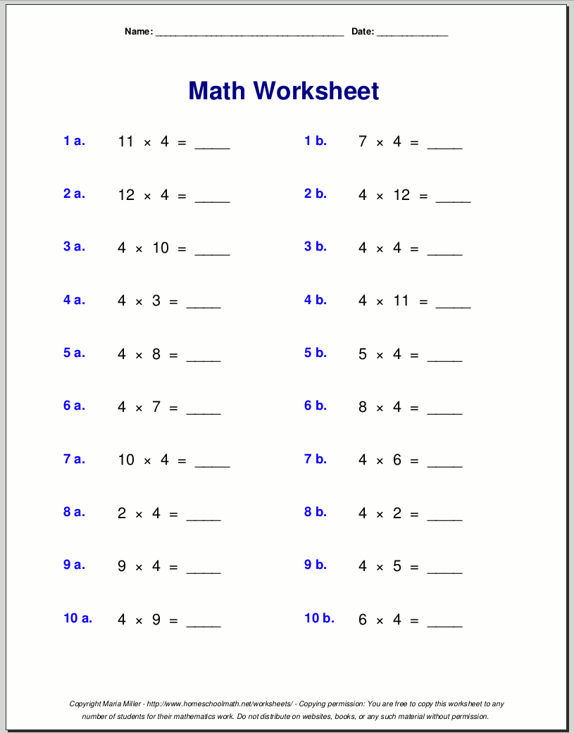 3rd Grade Multiplication Worksheets Best Coloring Pages For Kids